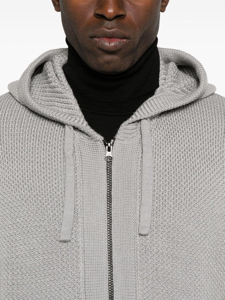 knitted zip-up hoodie