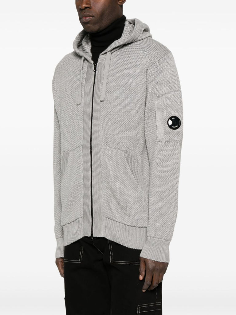 knitted zip-up hoodie