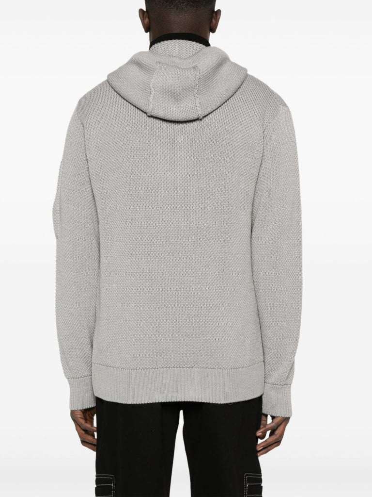 knitted zip-up hoodie