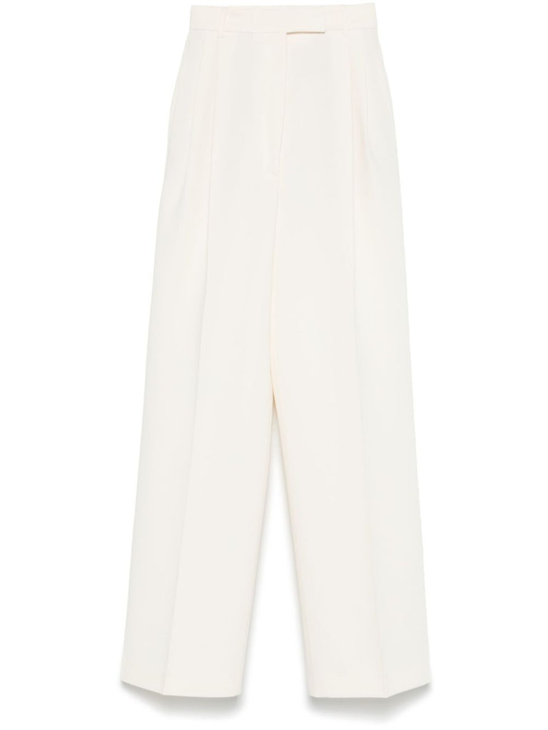 high-waisted tailored trousers