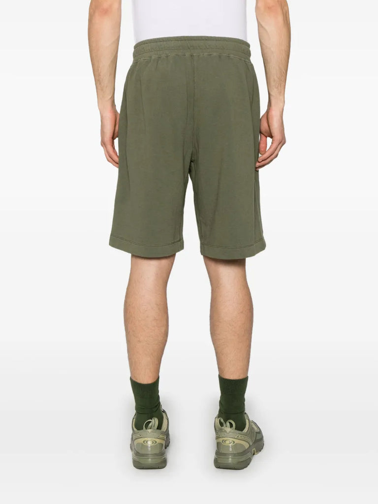 Lens-detail fleece cargo shorts