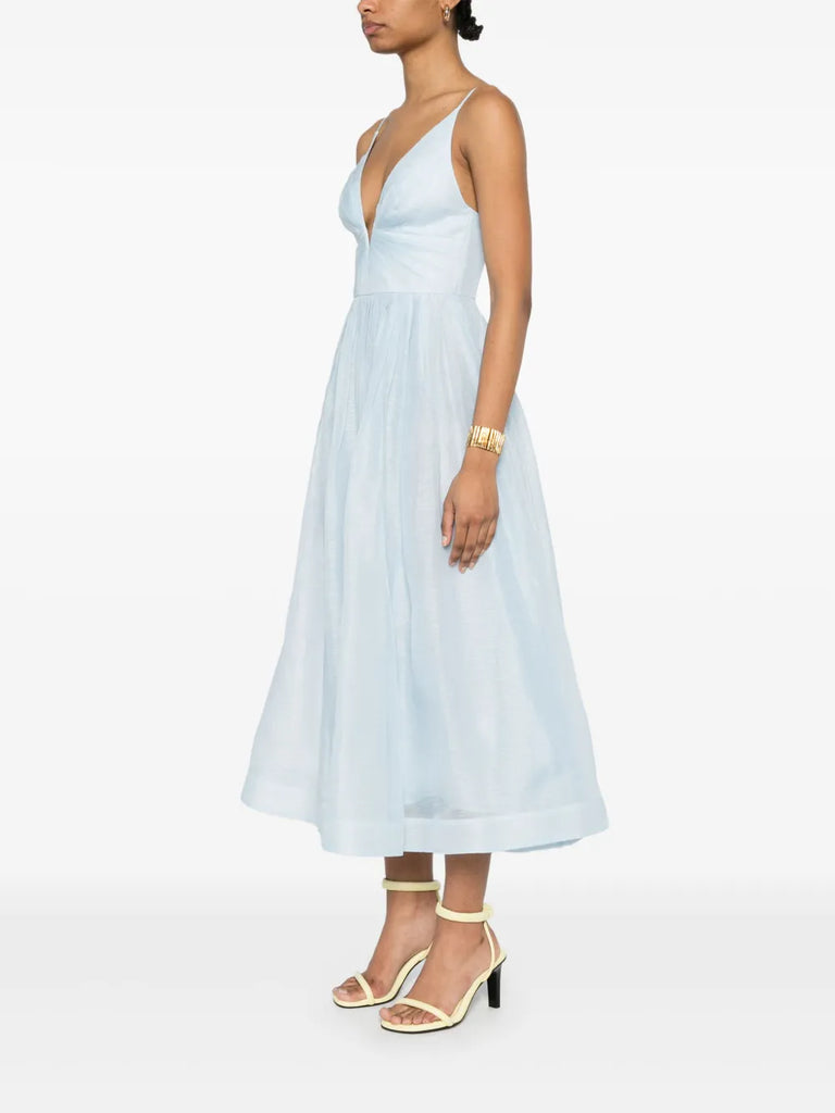 Illuminate V-neck midi dress