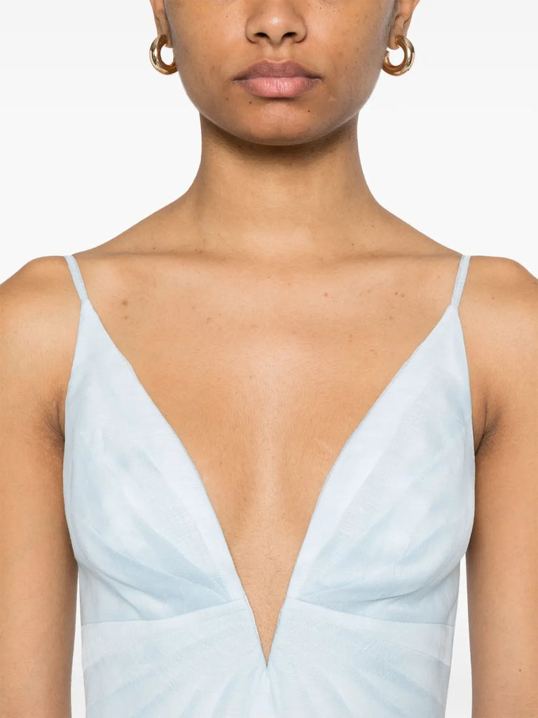 Illuminate V-neck midi dress