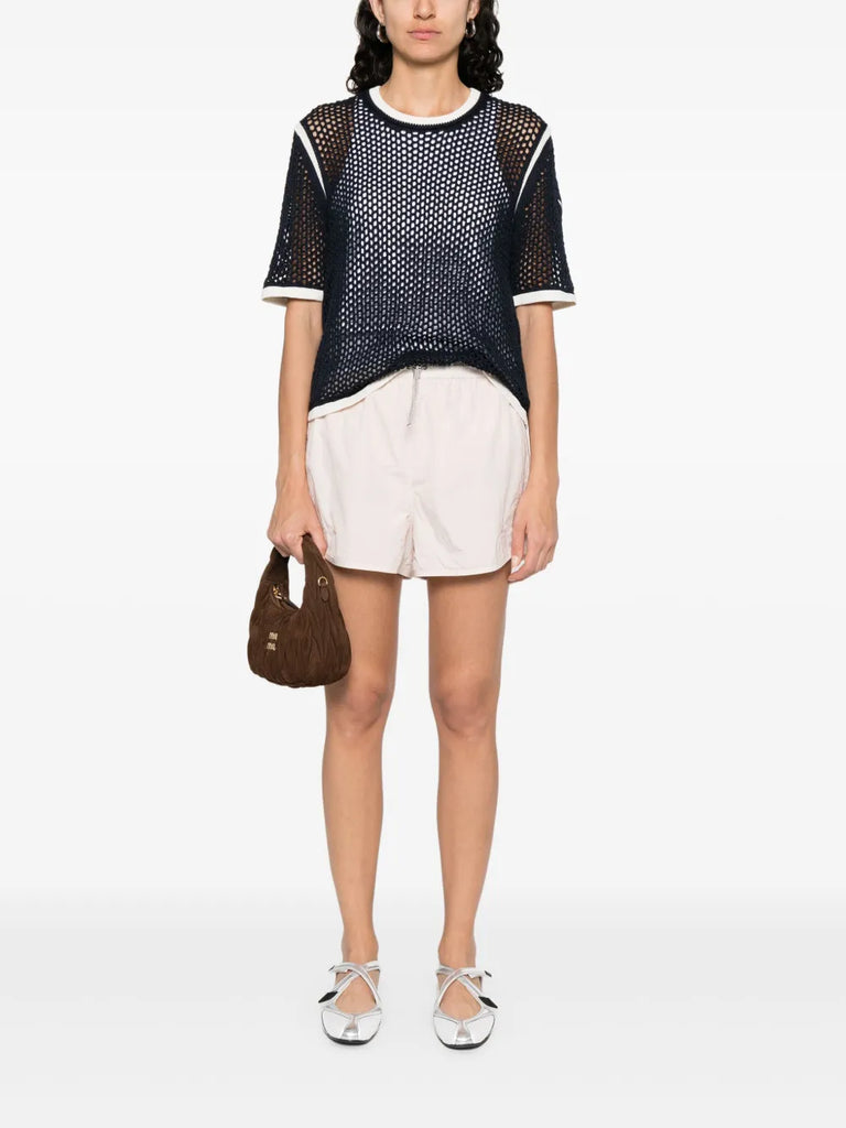 cotton-blend knitted t-shirt