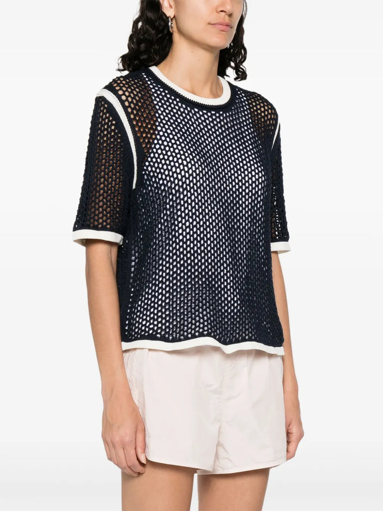 cotton-blend knitted t-shirt