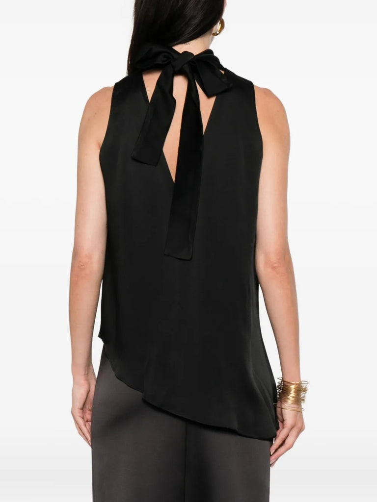 cowl-neck sleeveless blouse