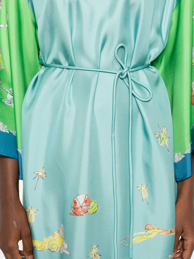 Daria graphic-print silk midi dress