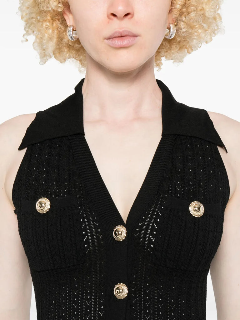 pointelle-knit dress