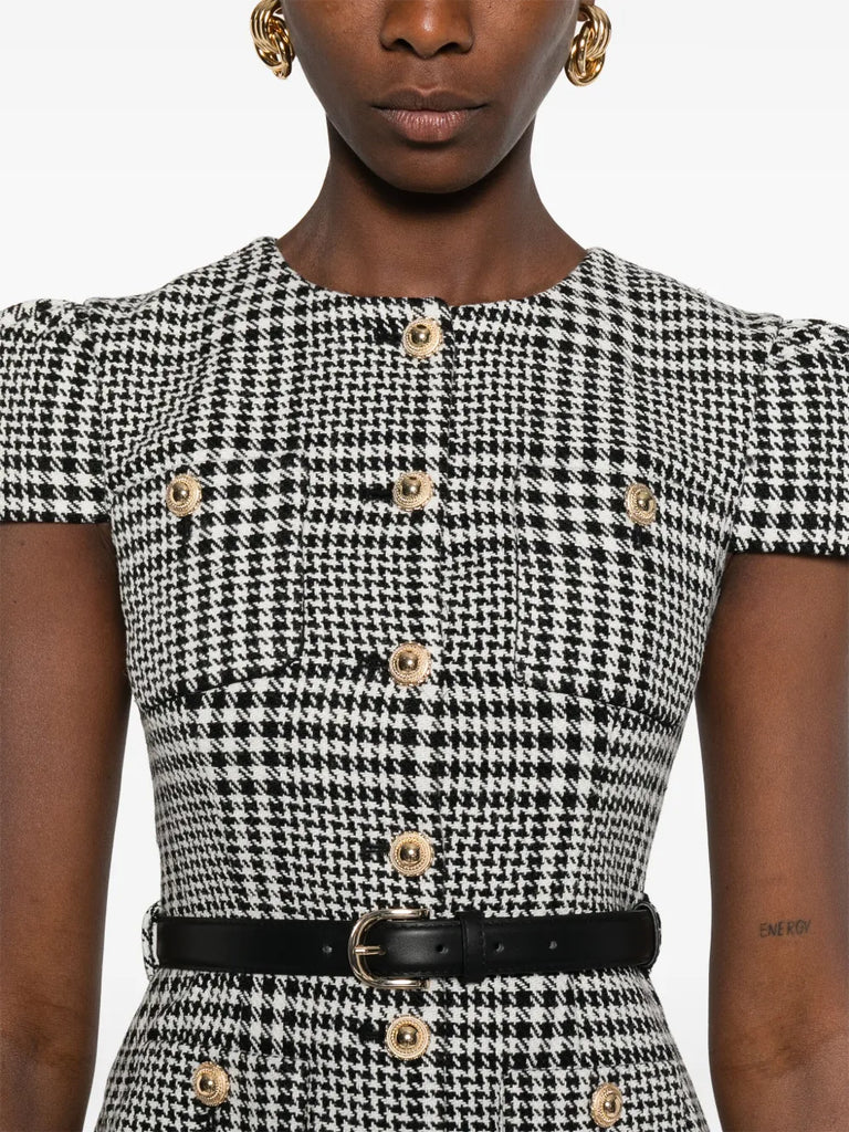 Houndstooth midi dress