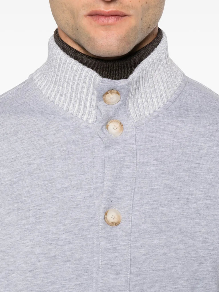 button-fastening ribbed-hem jacket