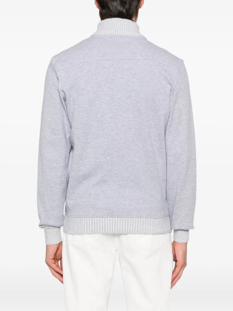 button-fastening ribbed-hem jacket