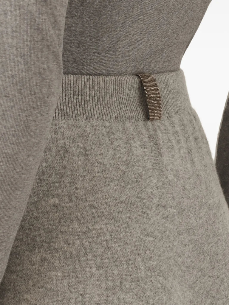 Platinum cashmere wide-leg trousers