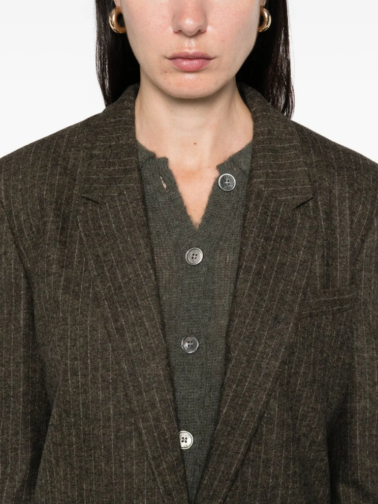 pinstripe single-breasted blazer