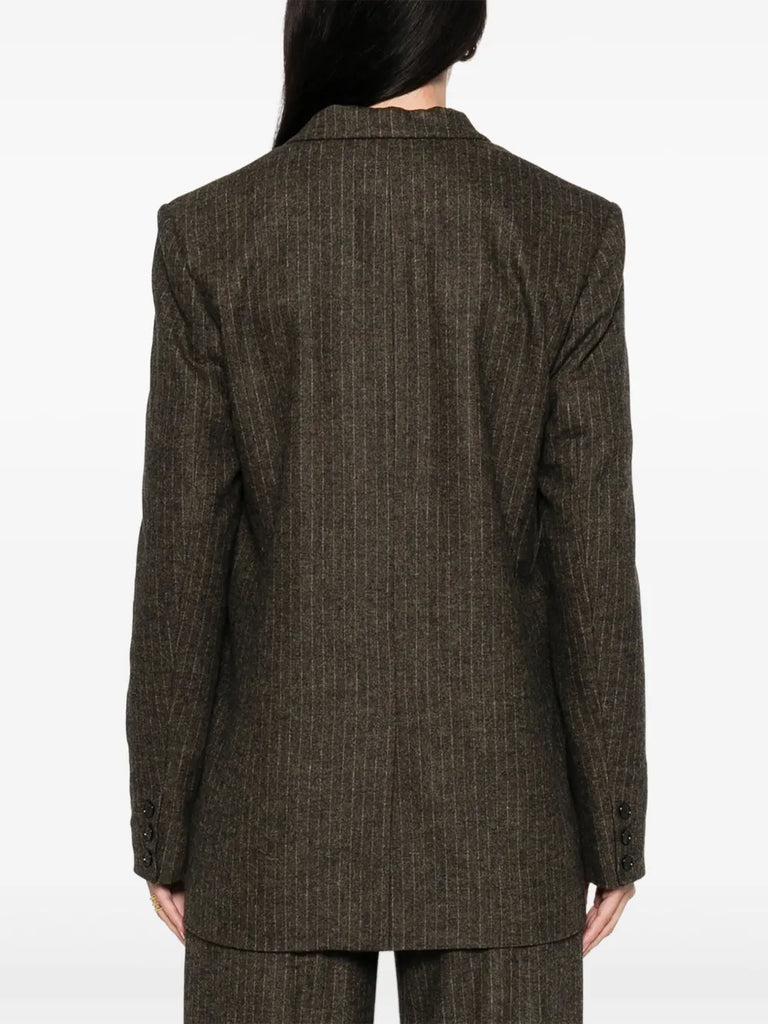 pinstripe single-breasted blazer