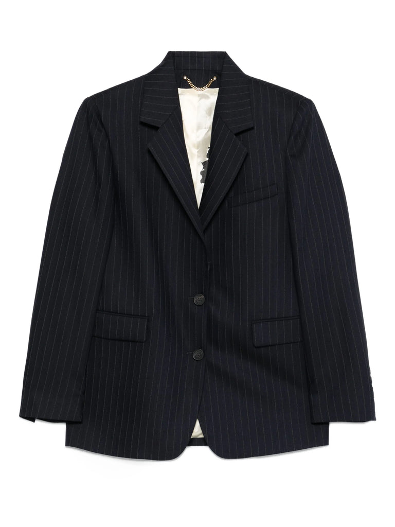 pinstripe single-breasted blazer
