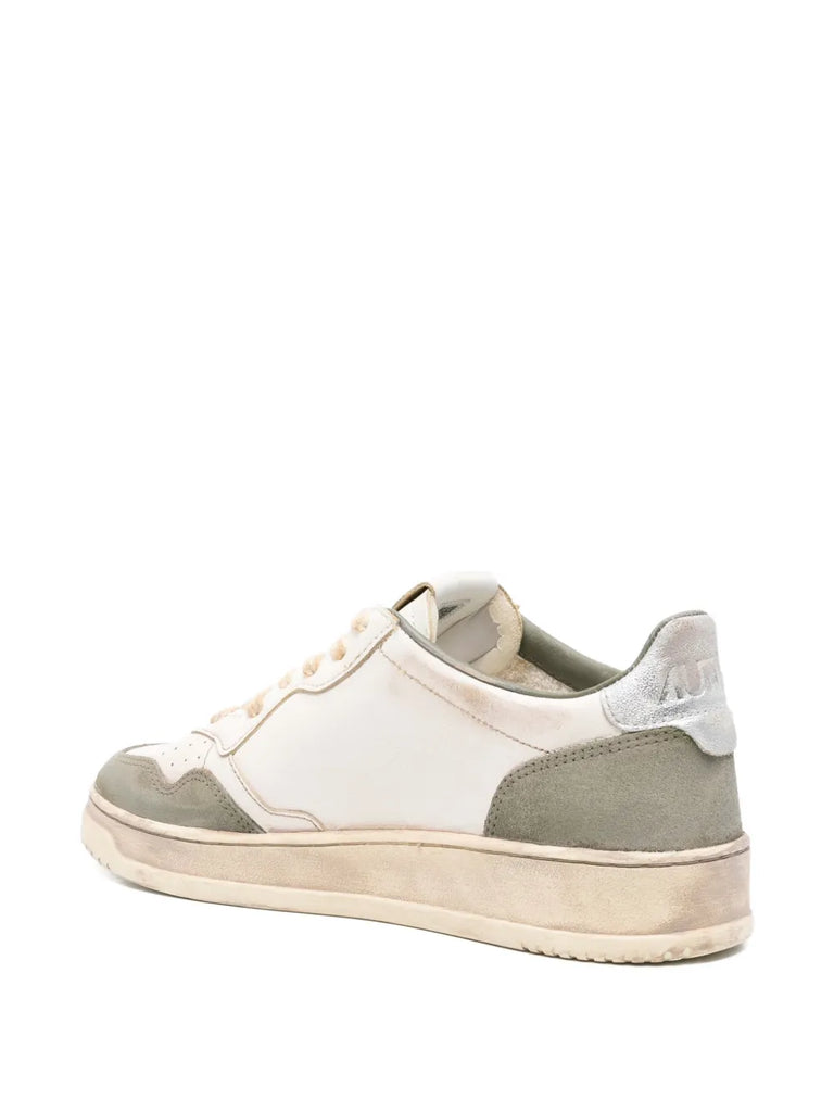 leather panelled sneakers