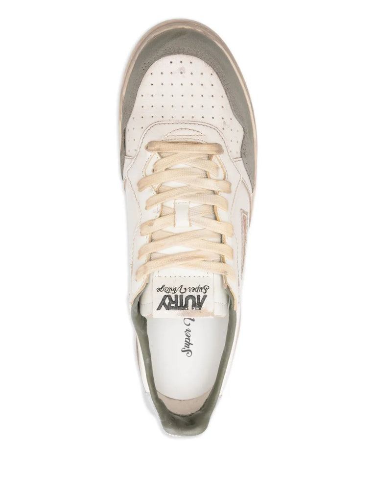 leather panelled sneakers
