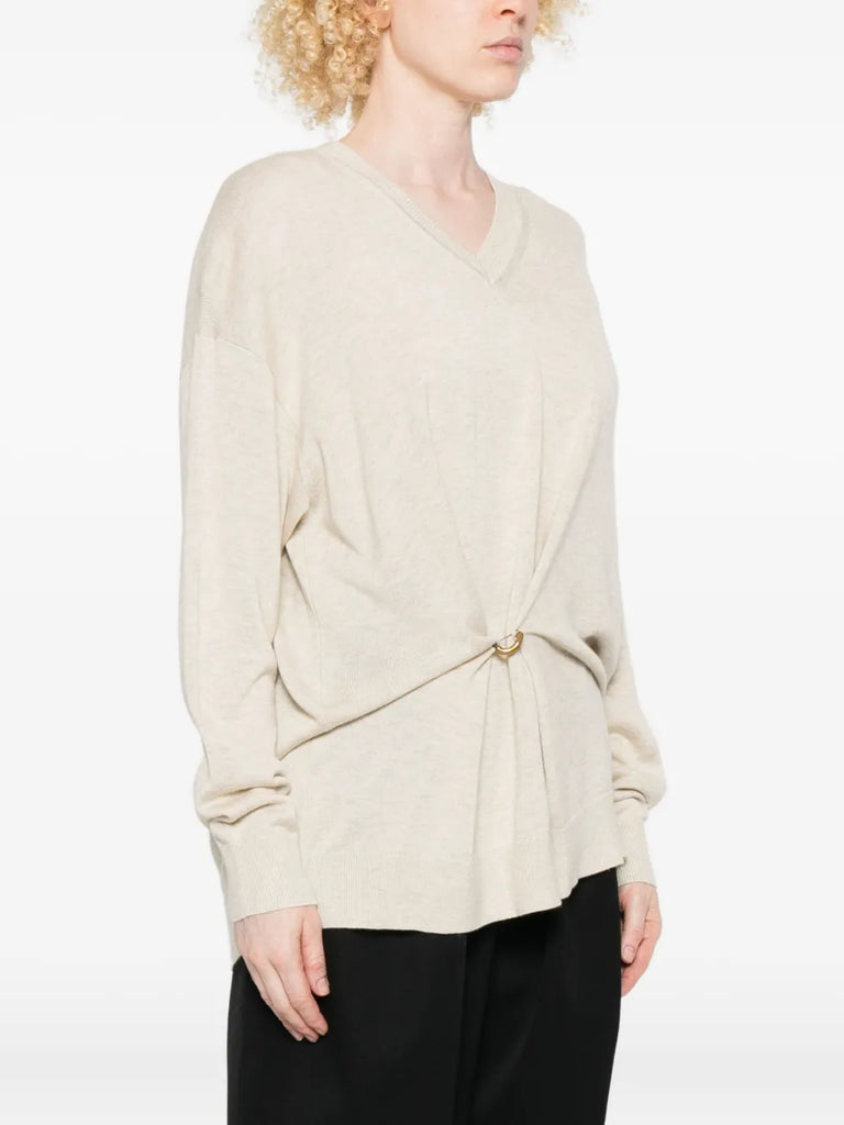 Chiraz V-neck ring-detail sweater