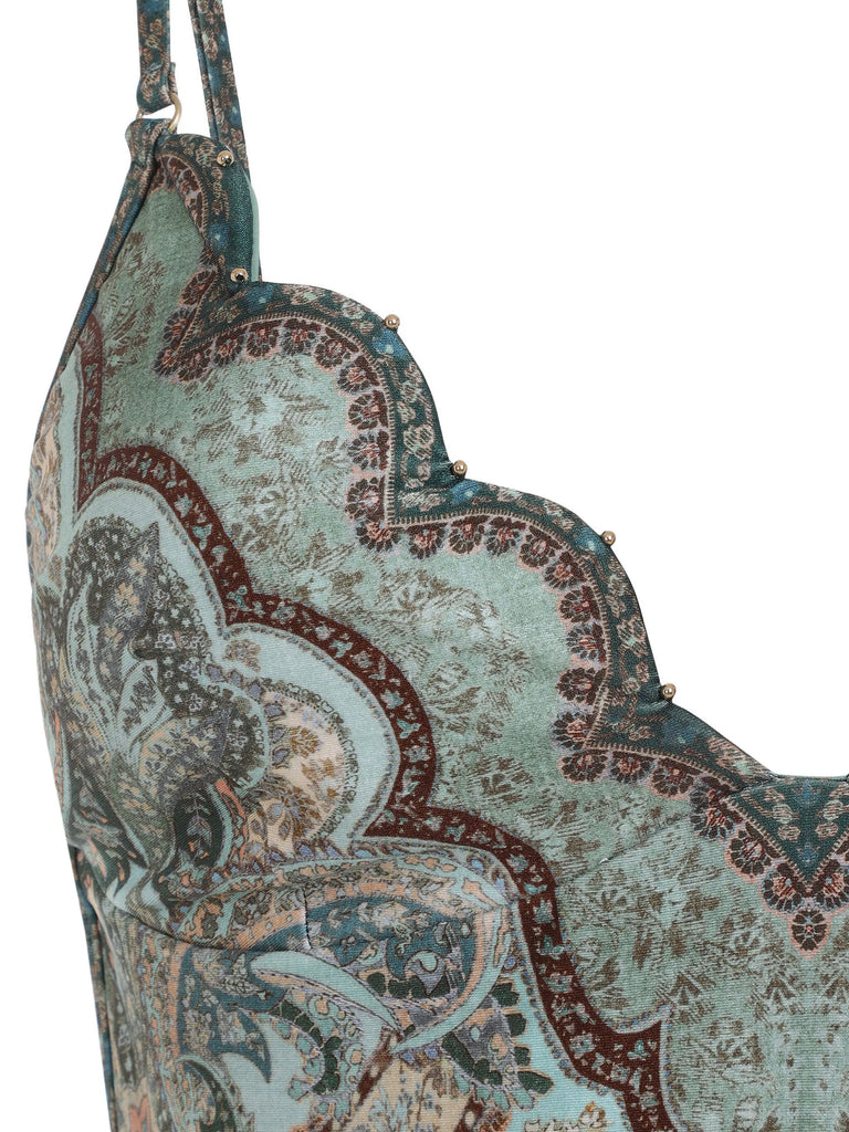 Wanderlust scalloped paisley swimsuit