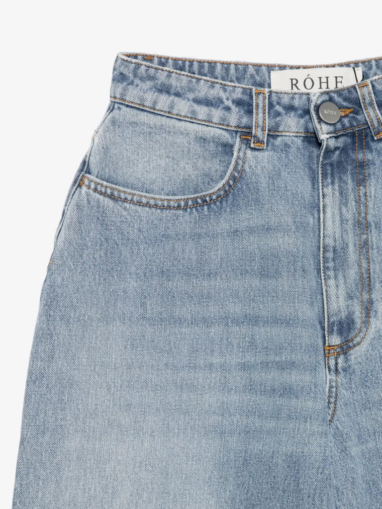 Sculptural button-fastening jeans
