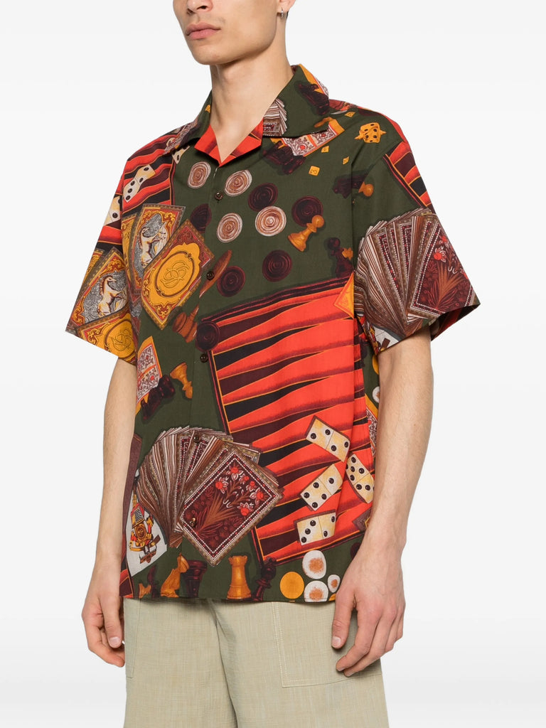 Casino patterned short-sleeve shirt