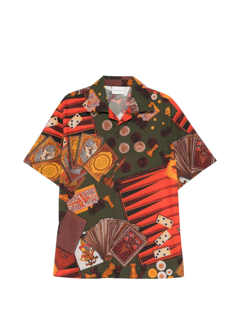 Casino patterned short-sleeve shirt
