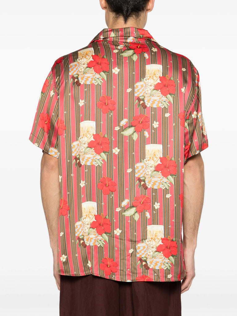 Hibiscus Club striped shirt