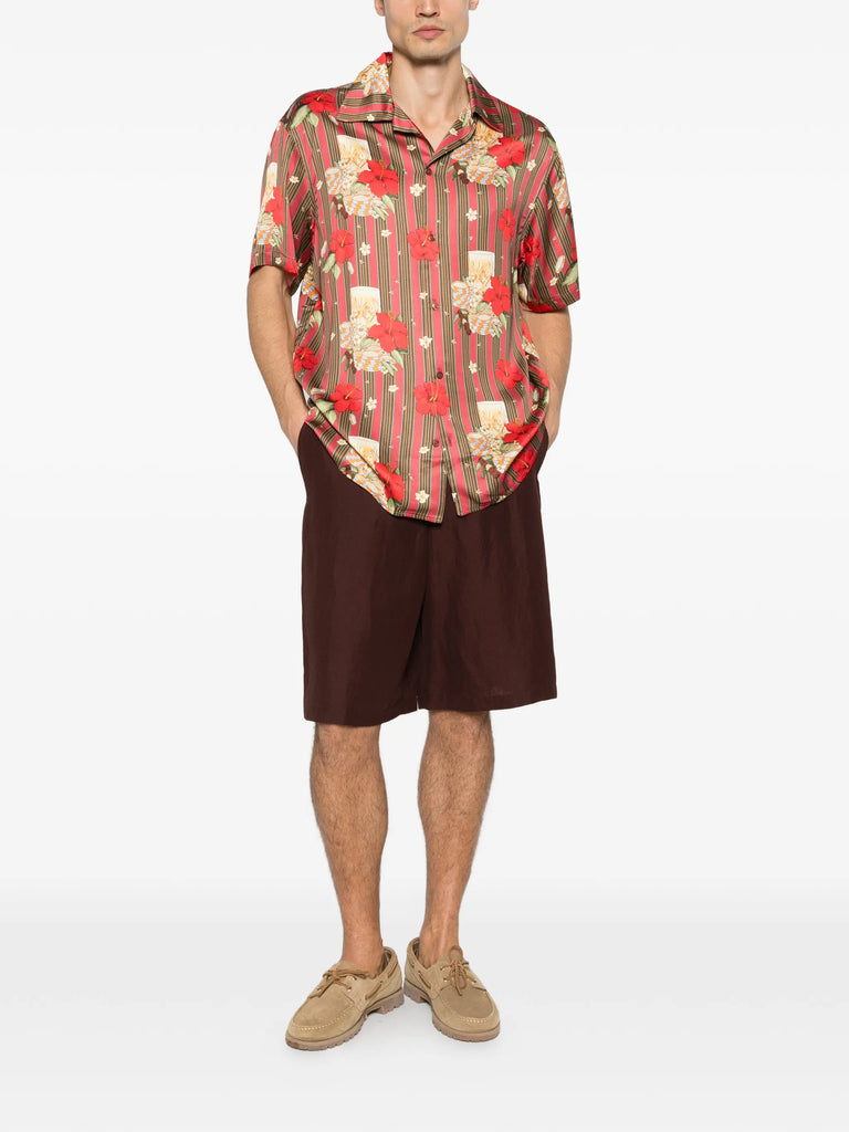 Hibiscus Club striped shirt