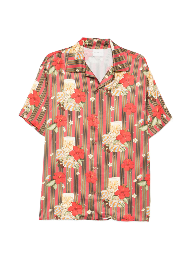 Hibiscus Club striped shirt