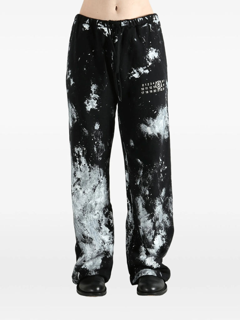 paint-splatter logo-print track pants
