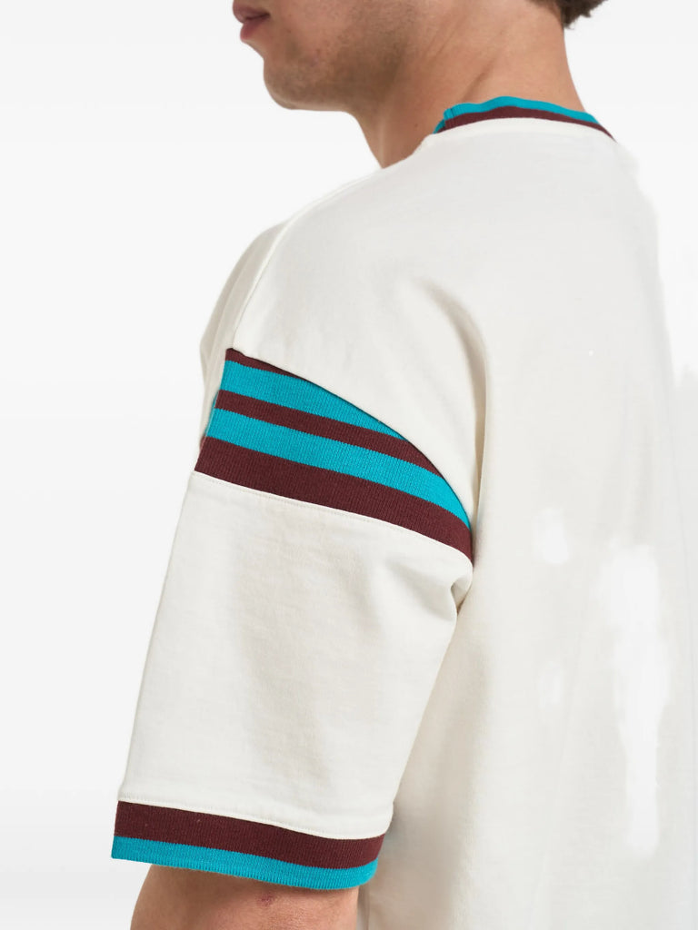Dancers graphic-print striped-trim T-shirt
