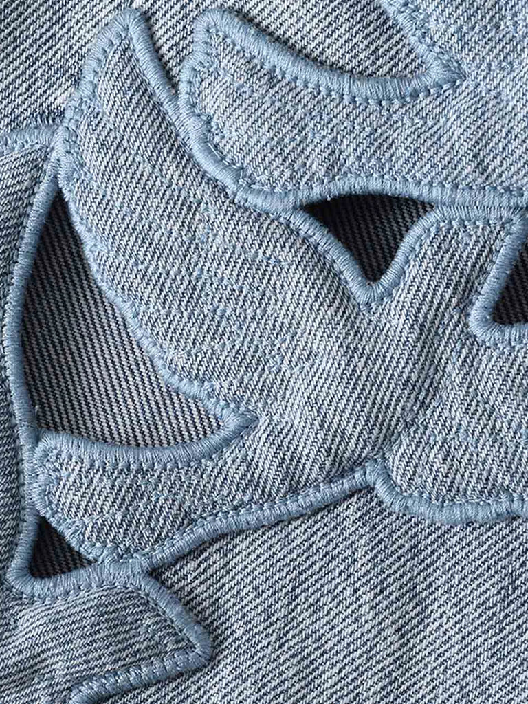 Alchemy applique cut-out embroidered jeans