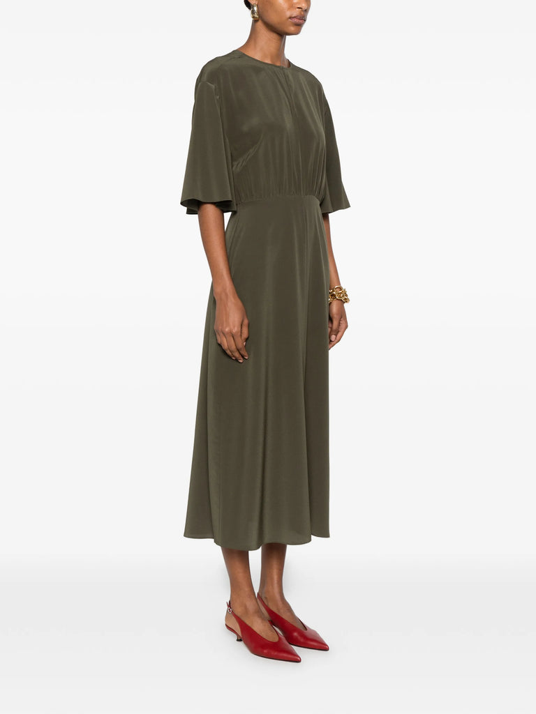 Silsila gathered waistline split dress