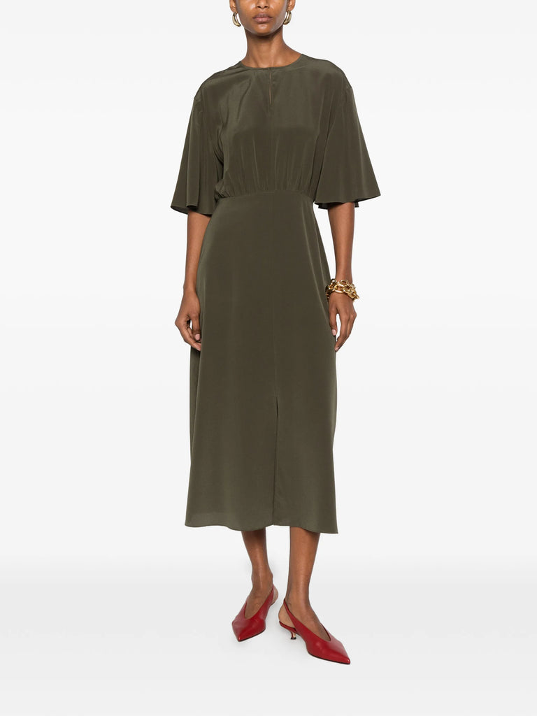 Silsila gathered waistline split dress