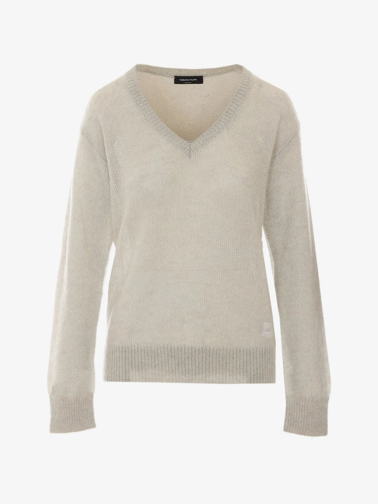 sequin-embellished V-neck sweater