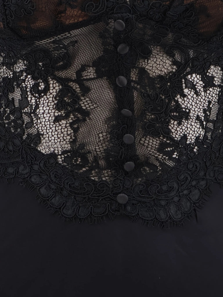 lace-detail maxi dress