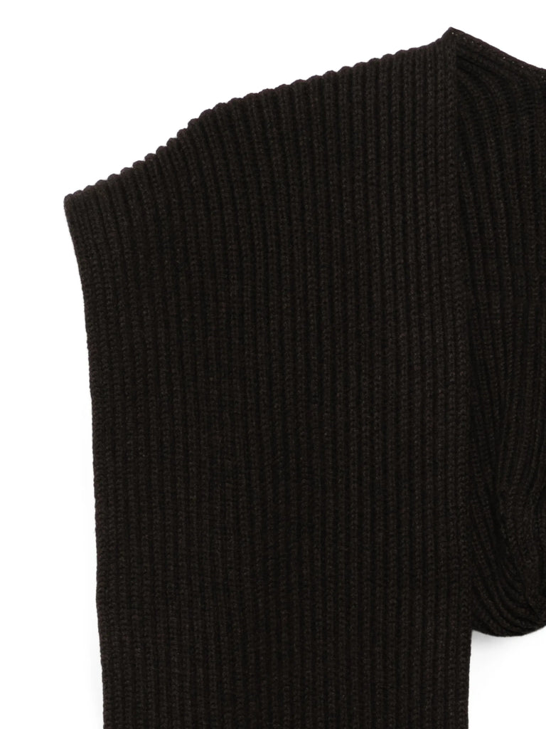 Loretta ribbed-knit scarf