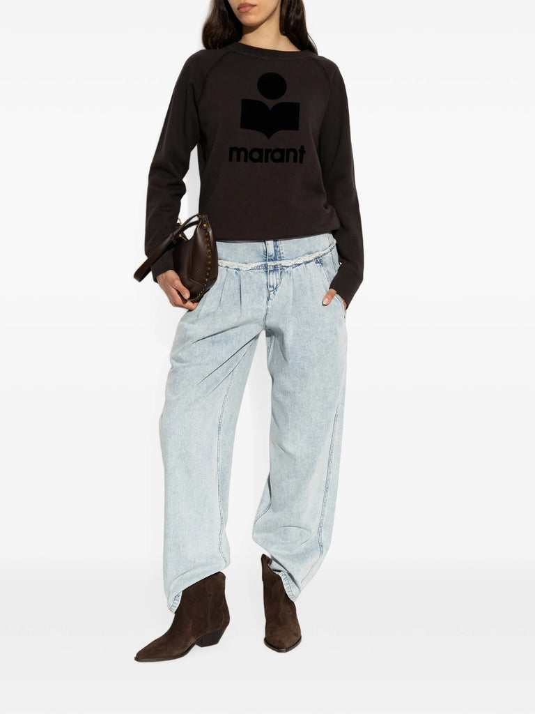 Iniza frayed-trim jeans