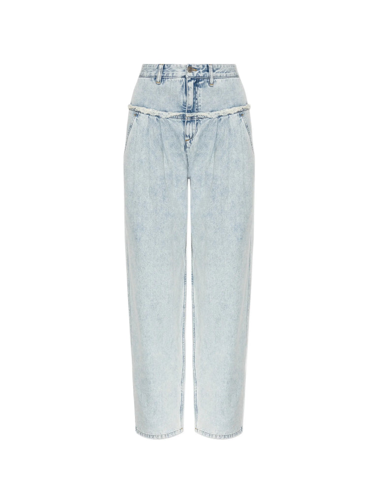Iniza frayed-trim jeans