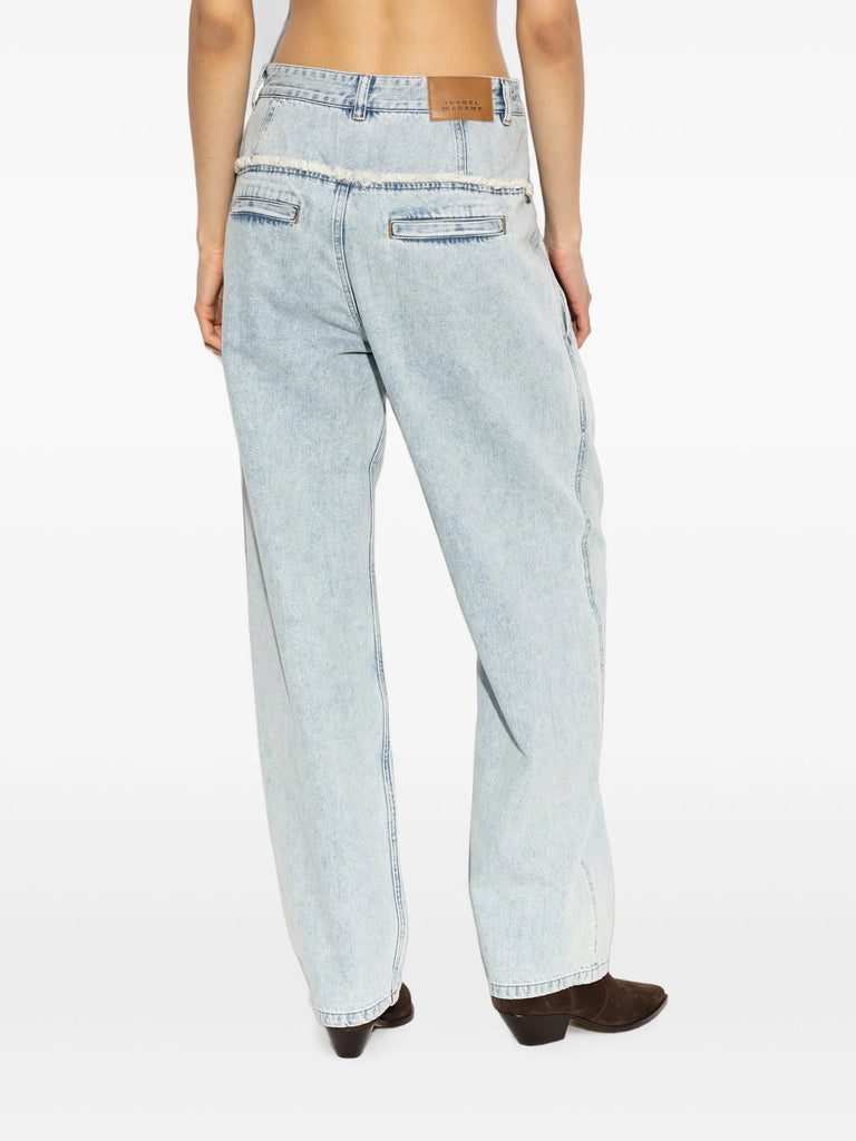 Iniza frayed-trim jeans