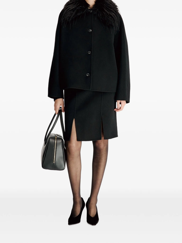 Rafe detachable faux-fur collar jacket
