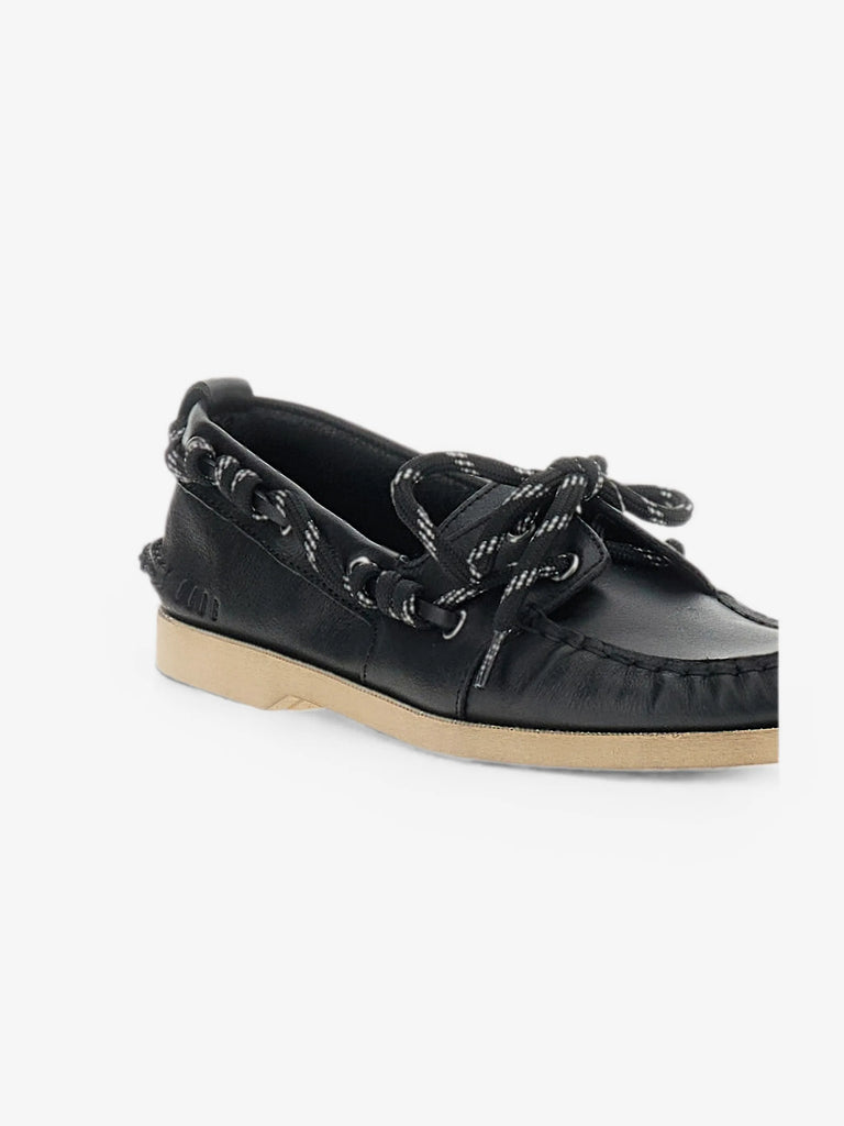 lace-up leather loafers