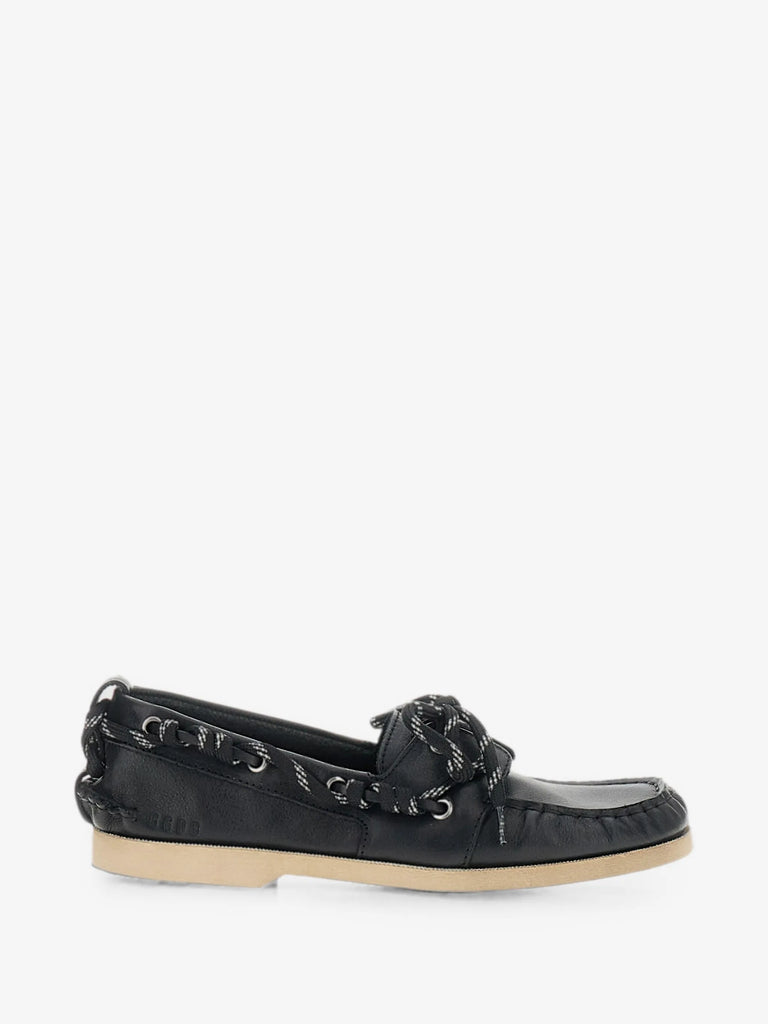 lace-up leather loafers