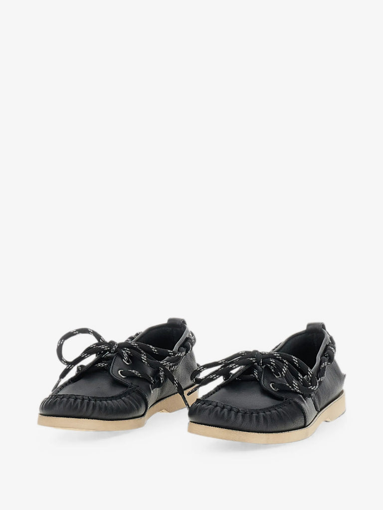 lace-up leather loafers