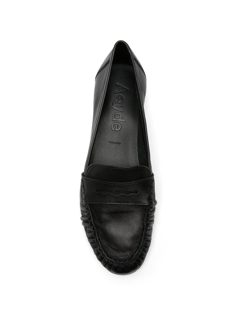 Aldous ruched penny-slot loafers