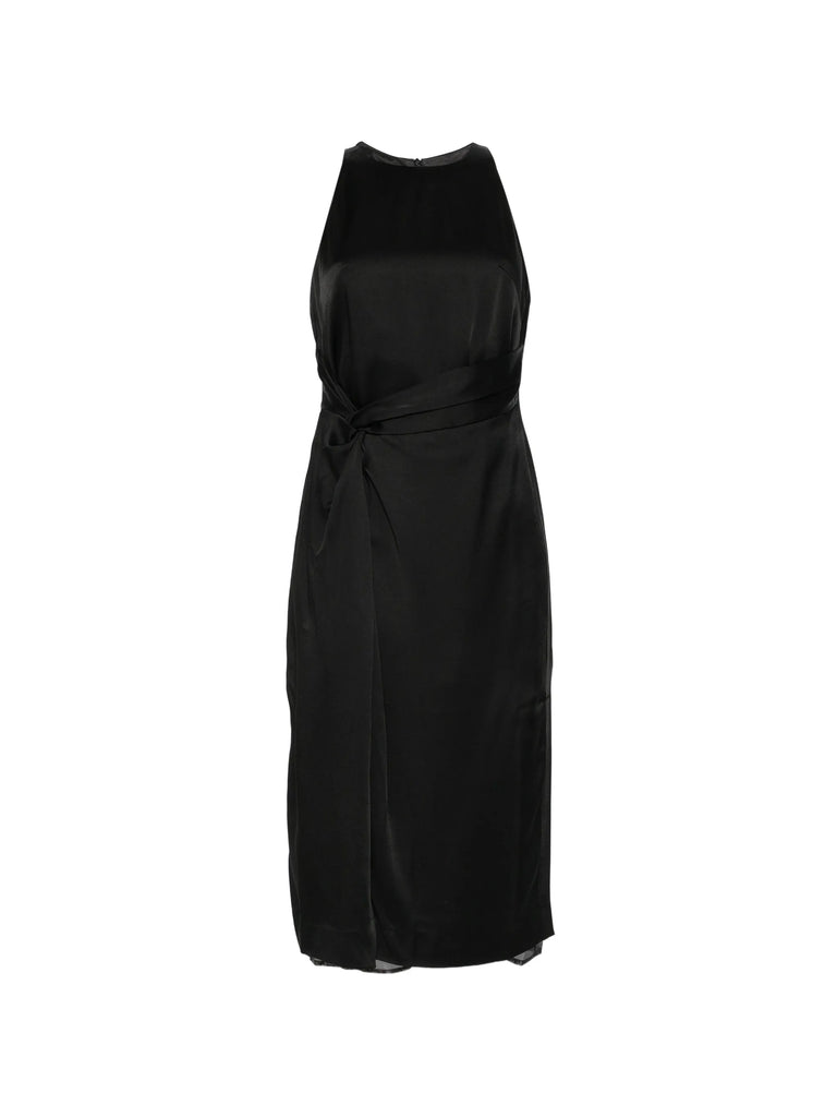 Twist-detail sleeveless midi dress