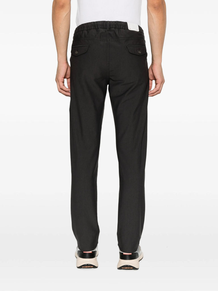drawstring-waist straight-leg trousers