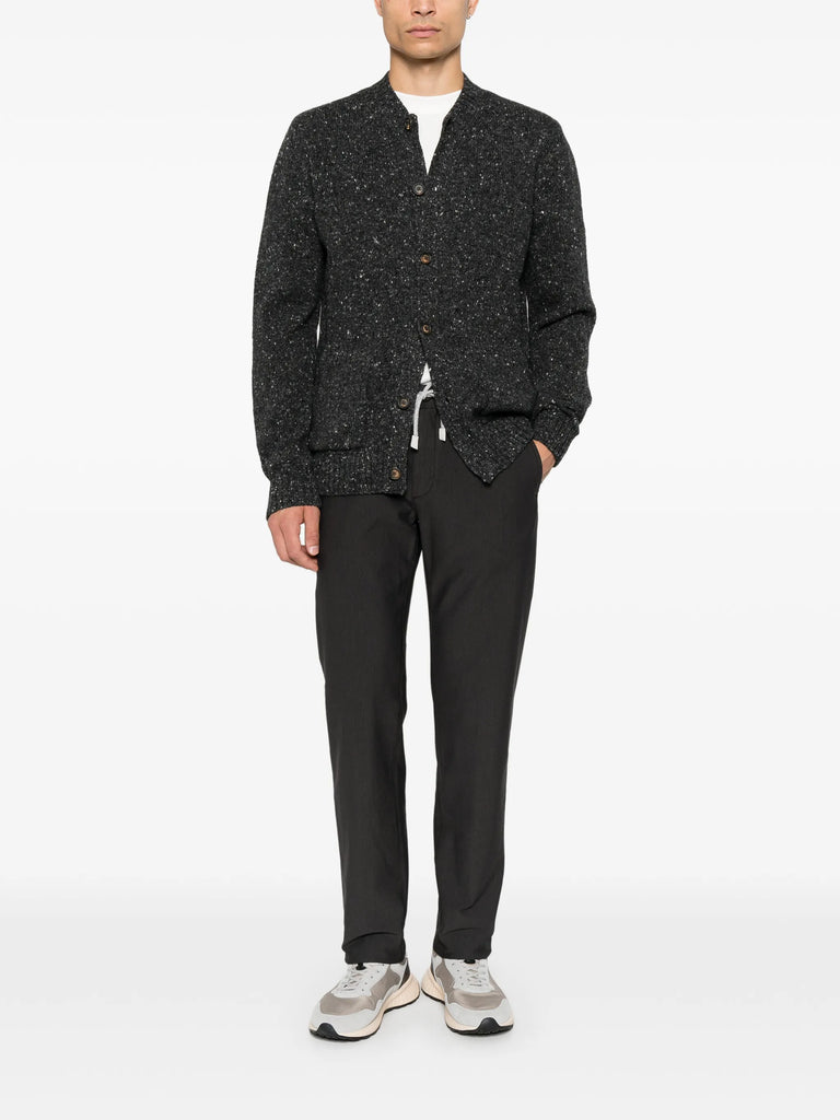 drawstring-waist straight-leg trousers