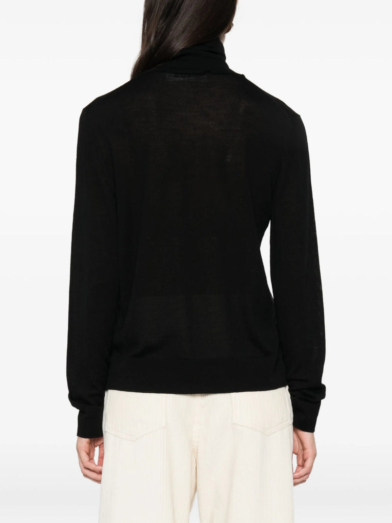 Fine knitted wool cashmere turtleneck