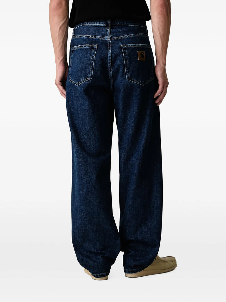 Aaron logo-patch wide-leg jeans